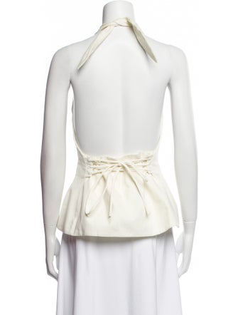 TAE PARK Silk Halterneck Top