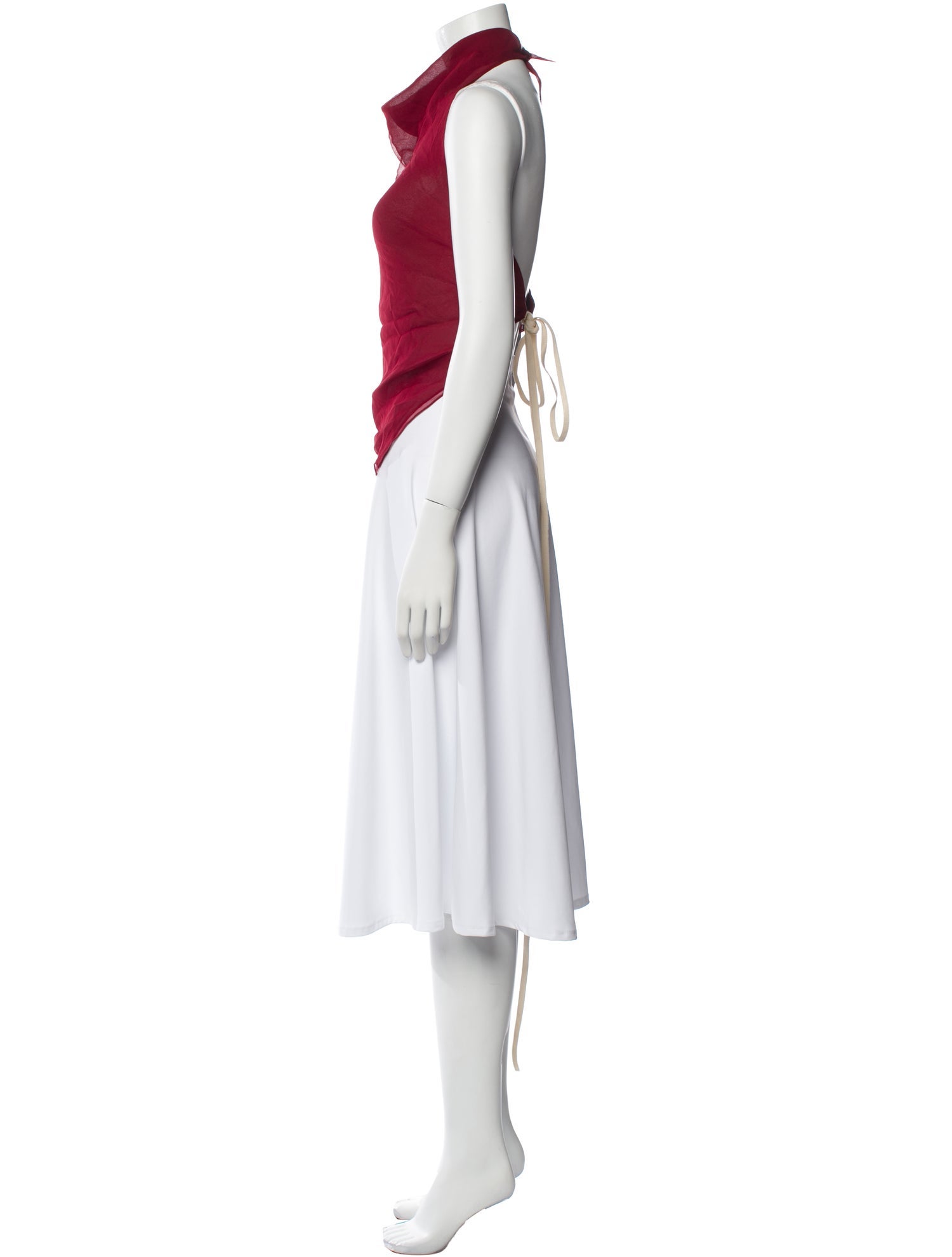 TAE PARK Silk Mock Neck Crop Top