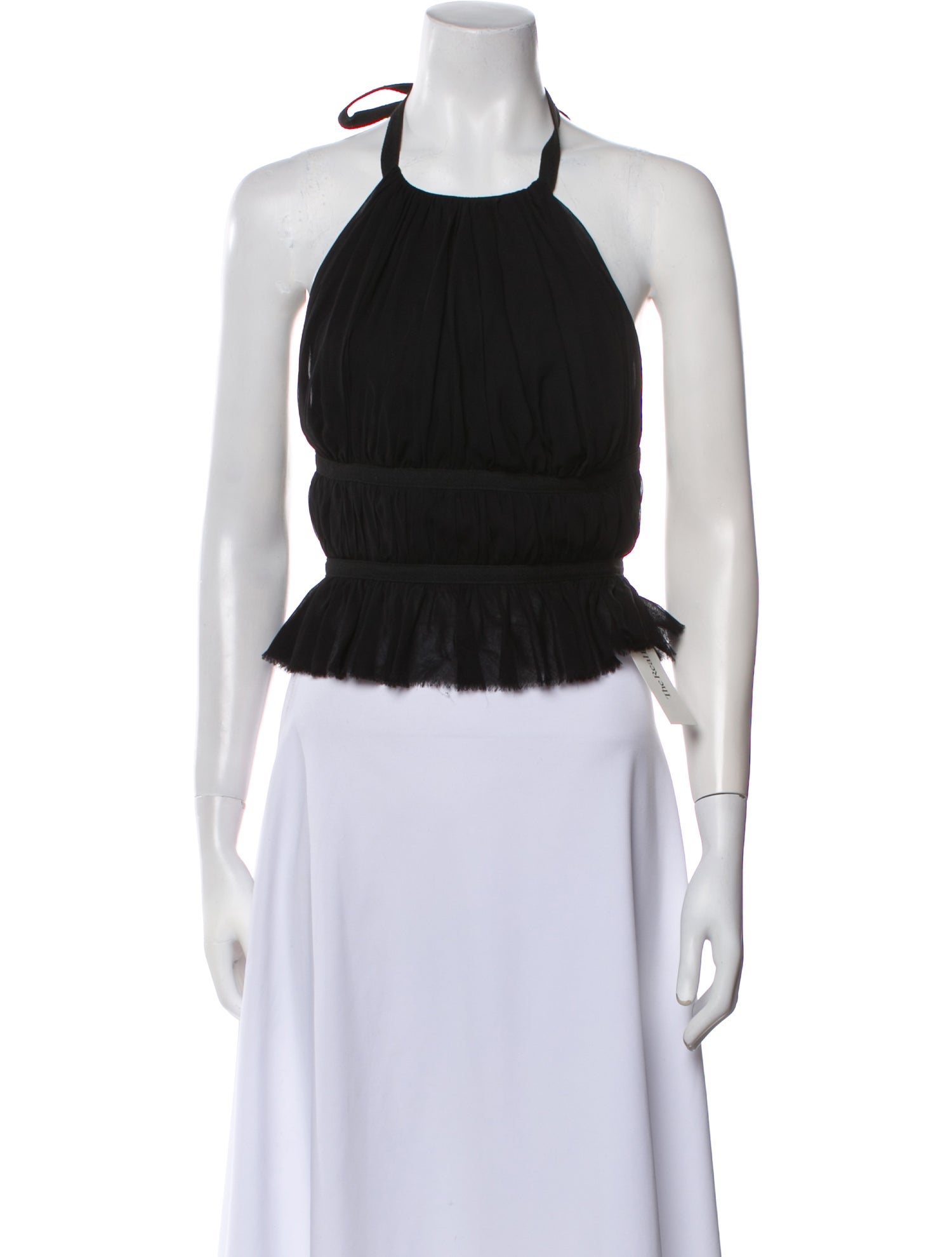 TAE PARK Silk Halterneck Crop Top