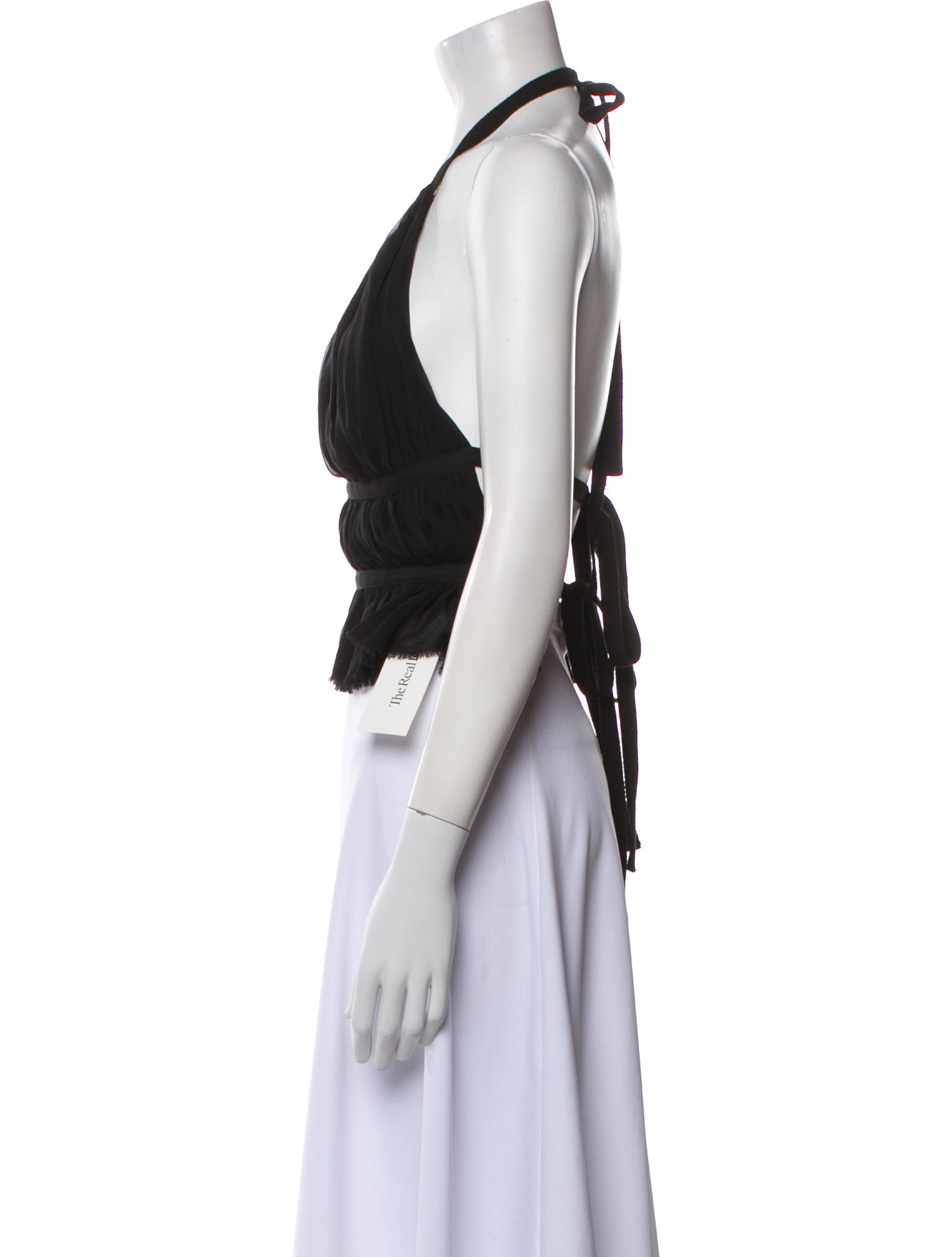 TAE PARK Silk Halterneck Crop Top