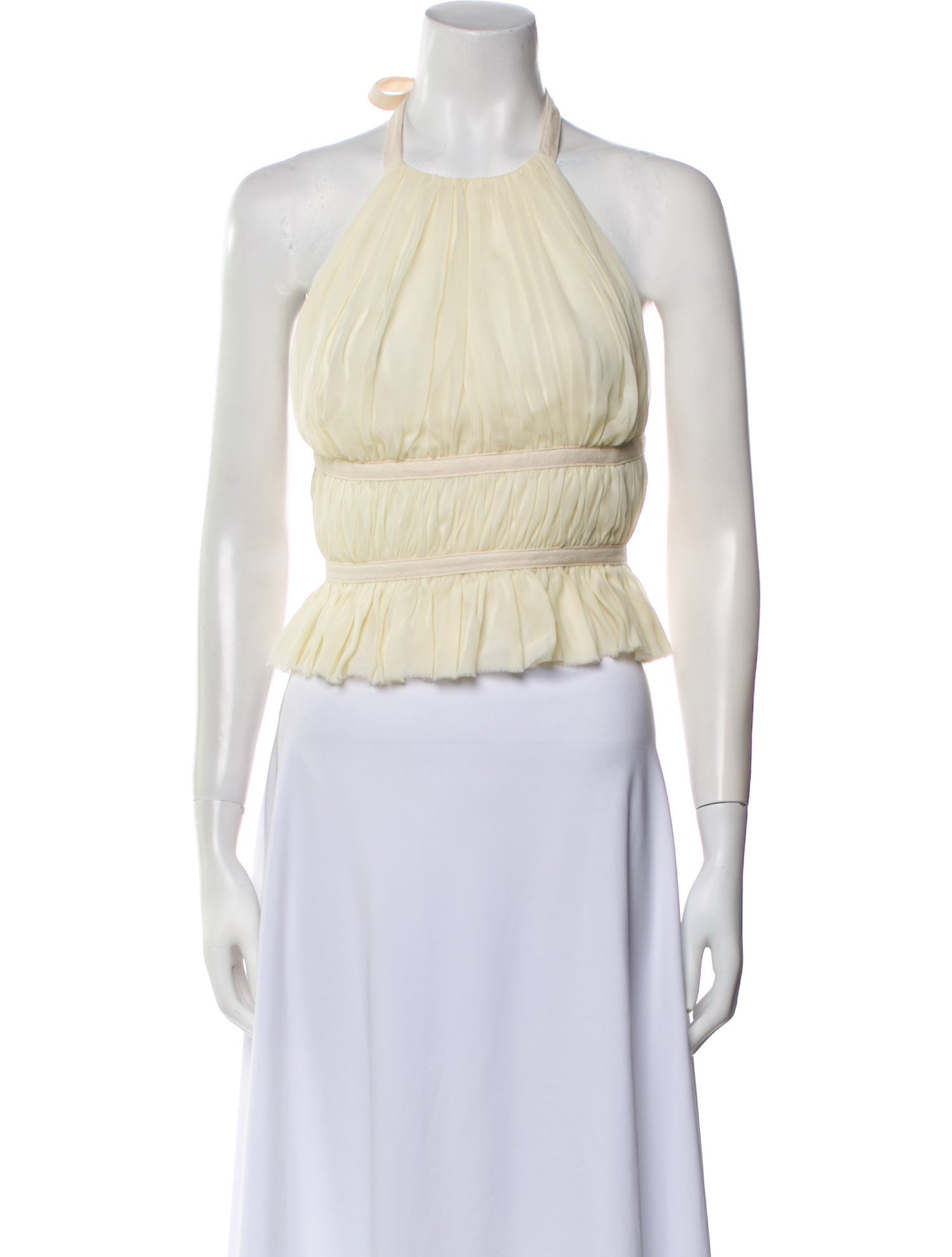 TAE PARK Silk Halterneck Crop Top