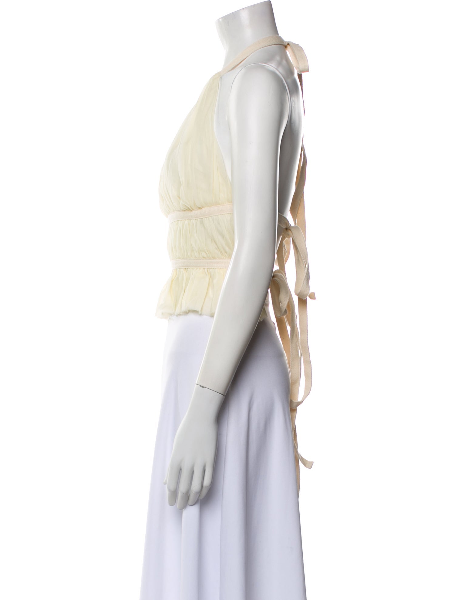 TAE PARK Silk Halterneck Crop Top