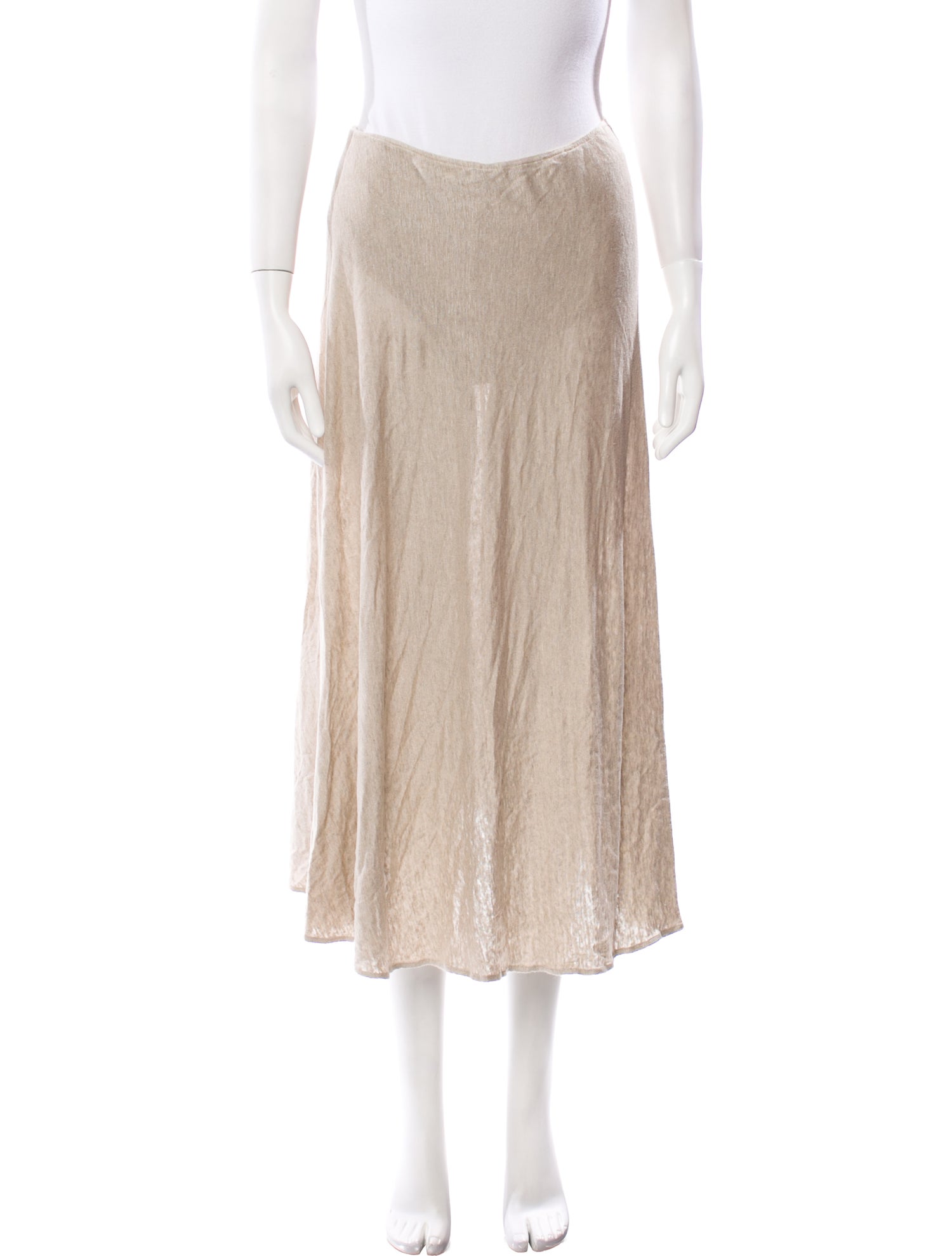 TAE PARK Linen Midi Length Skirt