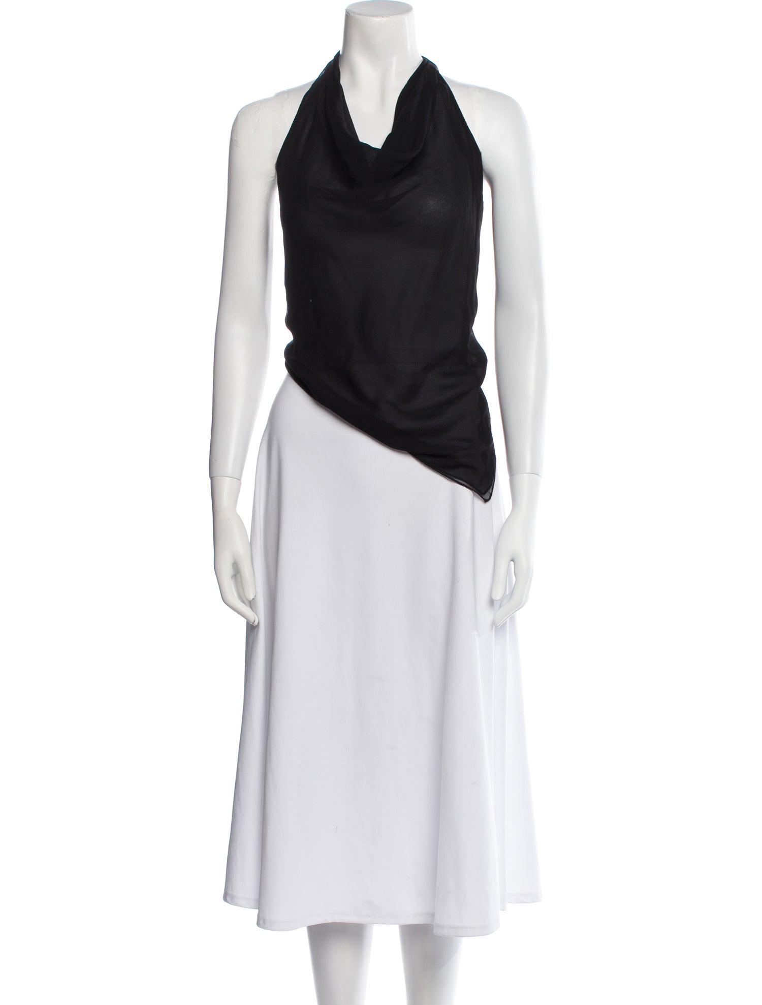 TAE PARK Silk Cowl Neck Top