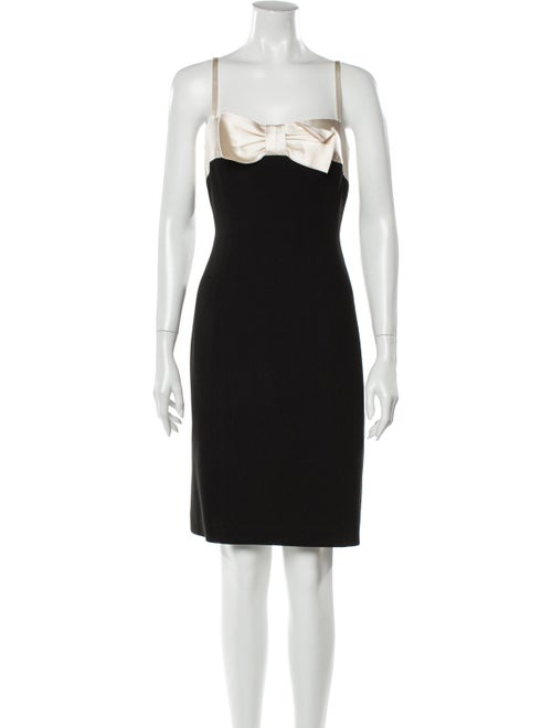 Teri Jon Square Neckline Mini Dress Black