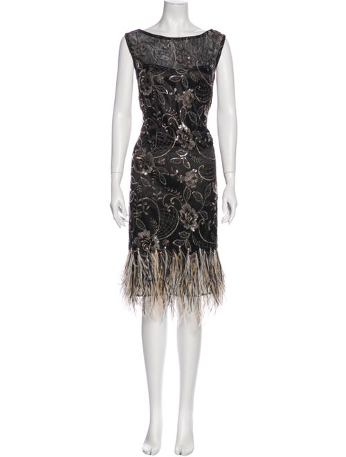 Teri Jon Lace Pattern Mini Dress Black