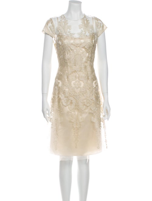 Teri Jon Crew Neck Knee-Length Dress