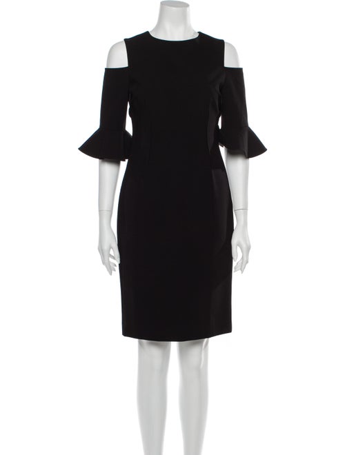 Teri Jon Crew Neck Knee-Length Dress Black