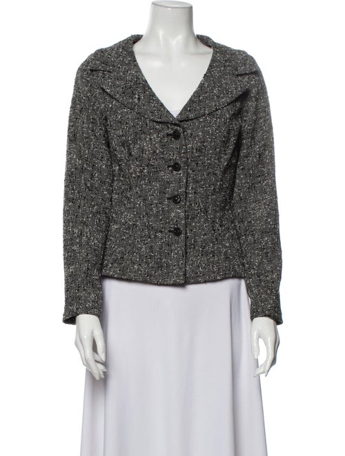 Teri Jon Tweed Pattern Blazer Grey