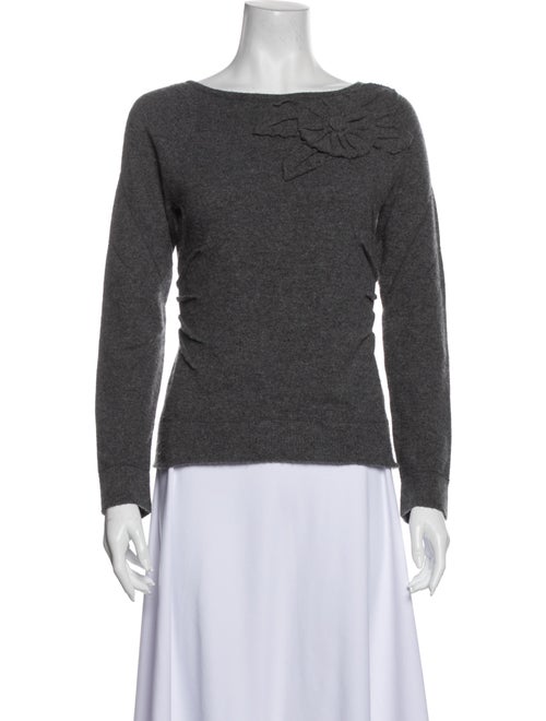 Teri Jon Bateau Neckline Sweater Grey