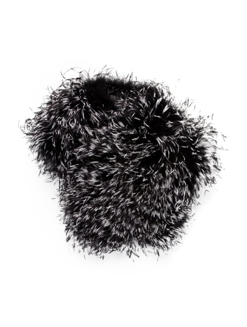 Teri Jon Ostrich Feather Snood w/ Tags Black