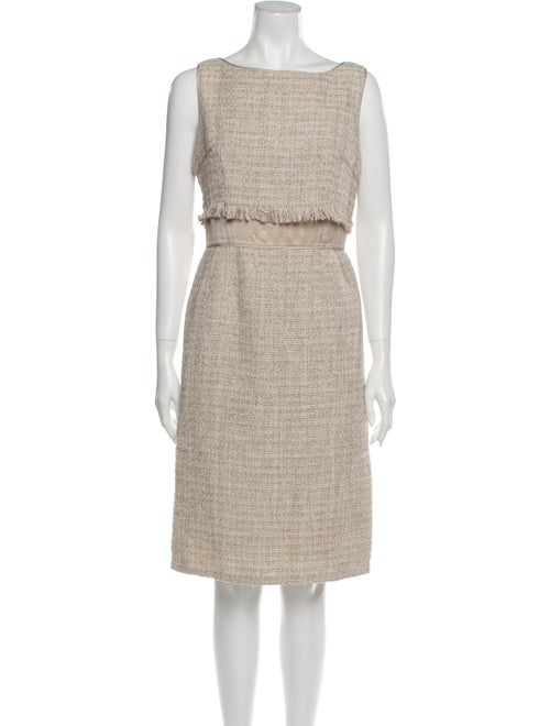 Teri Jon Bateau Neckline Knee-Length Dress
