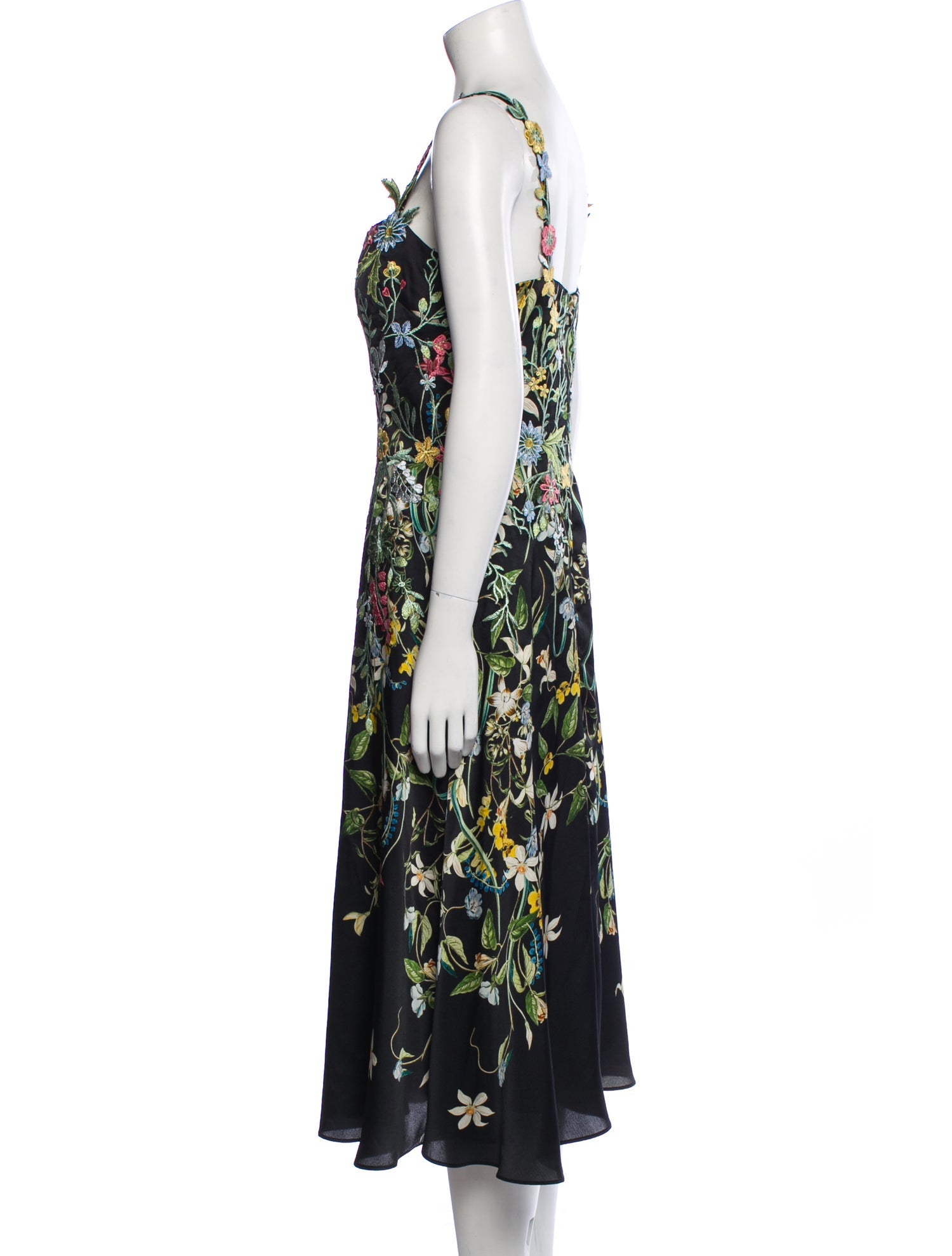 Teri Jon Floral Print Midi Length Dress