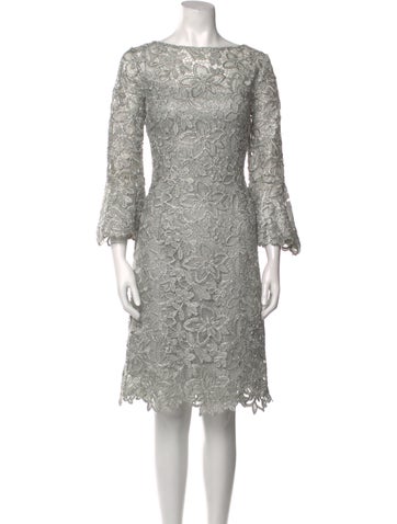 Teri Jon Dresses Bateau Neckline Knee-Length Dress L