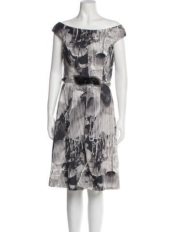 Teri Jon Dresses Striped Knee-Length Dress US 10 | L