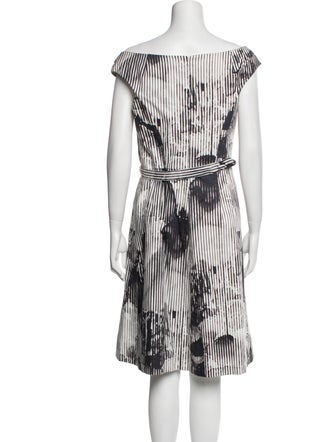 Teri Jon Striped Knee-Length Dress