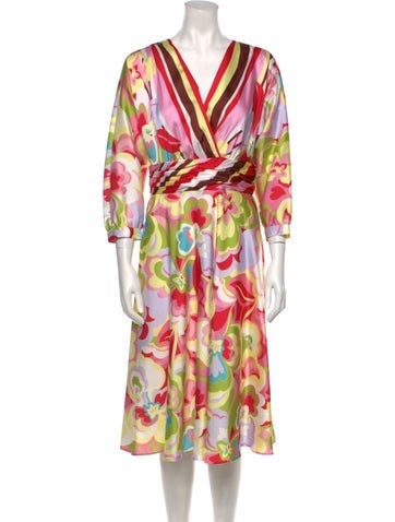 Teri Jon Dresses Printed Midi Length Dress M