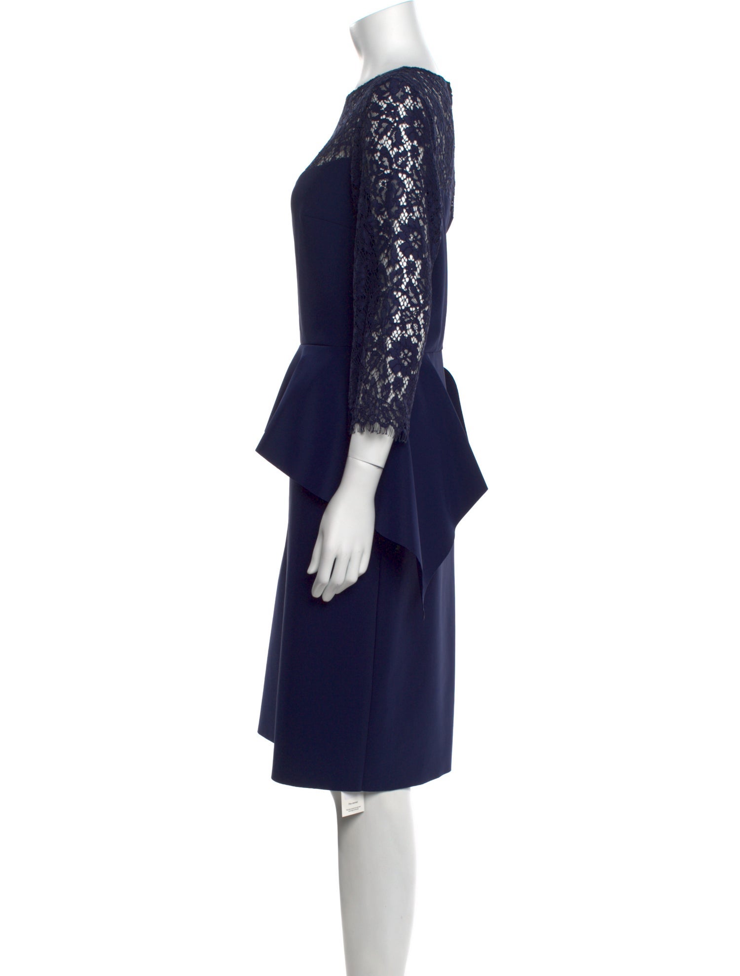 Teri Jon Bateau Neckline Knee-Length Dress