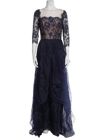 Teri Jon Dresses Silk Long Dress S