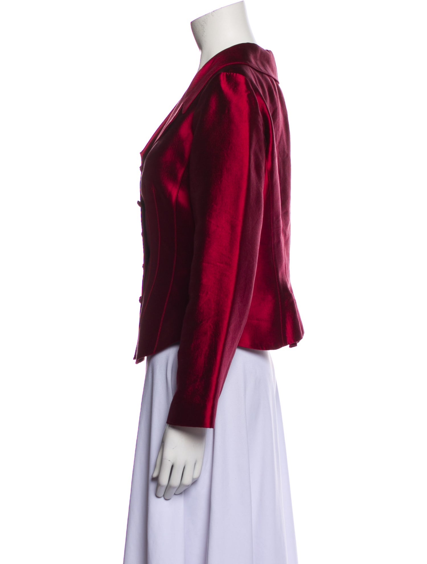 Teri Jon by Rickie Freeman Silk Crystal Embellishments Long Sleeve Top