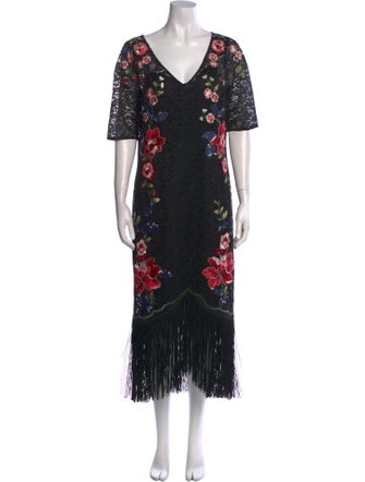 Teri Jon Floral Print Long Dress