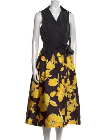Teri Jon Dresses Floral Print Midi Length Dress US 2 | XS