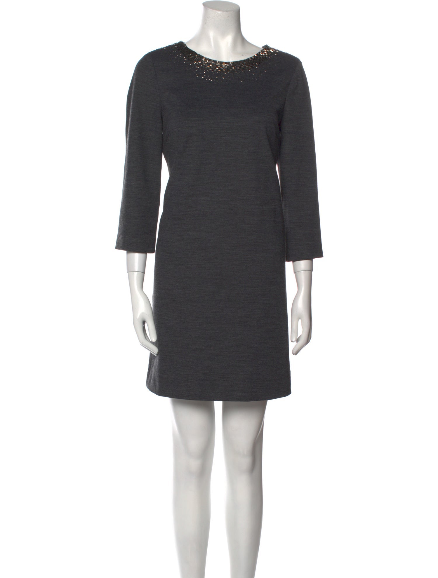 Teri Jon Crew Neck Mini Dress