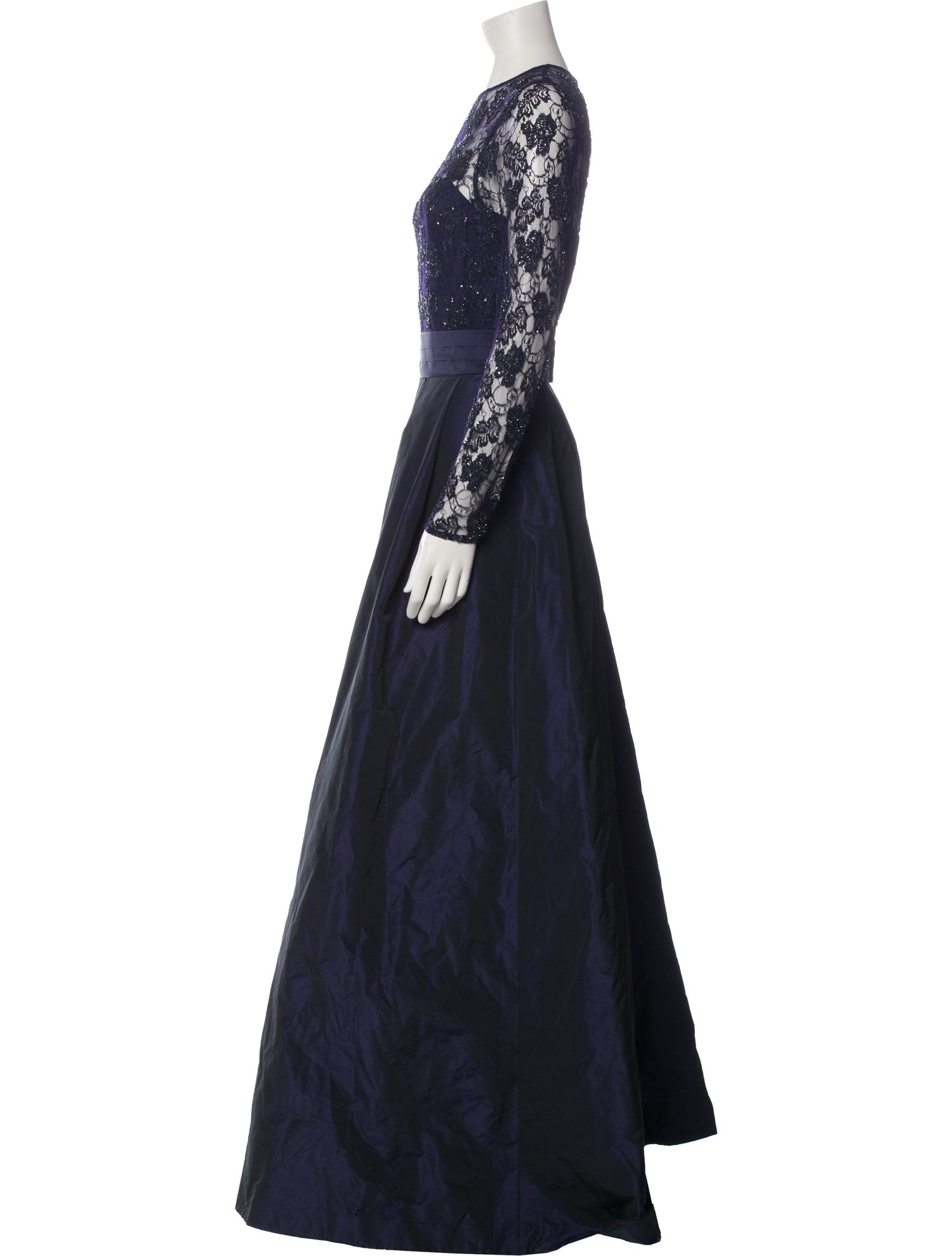 Teri Jon Lace Pattern Long Dress