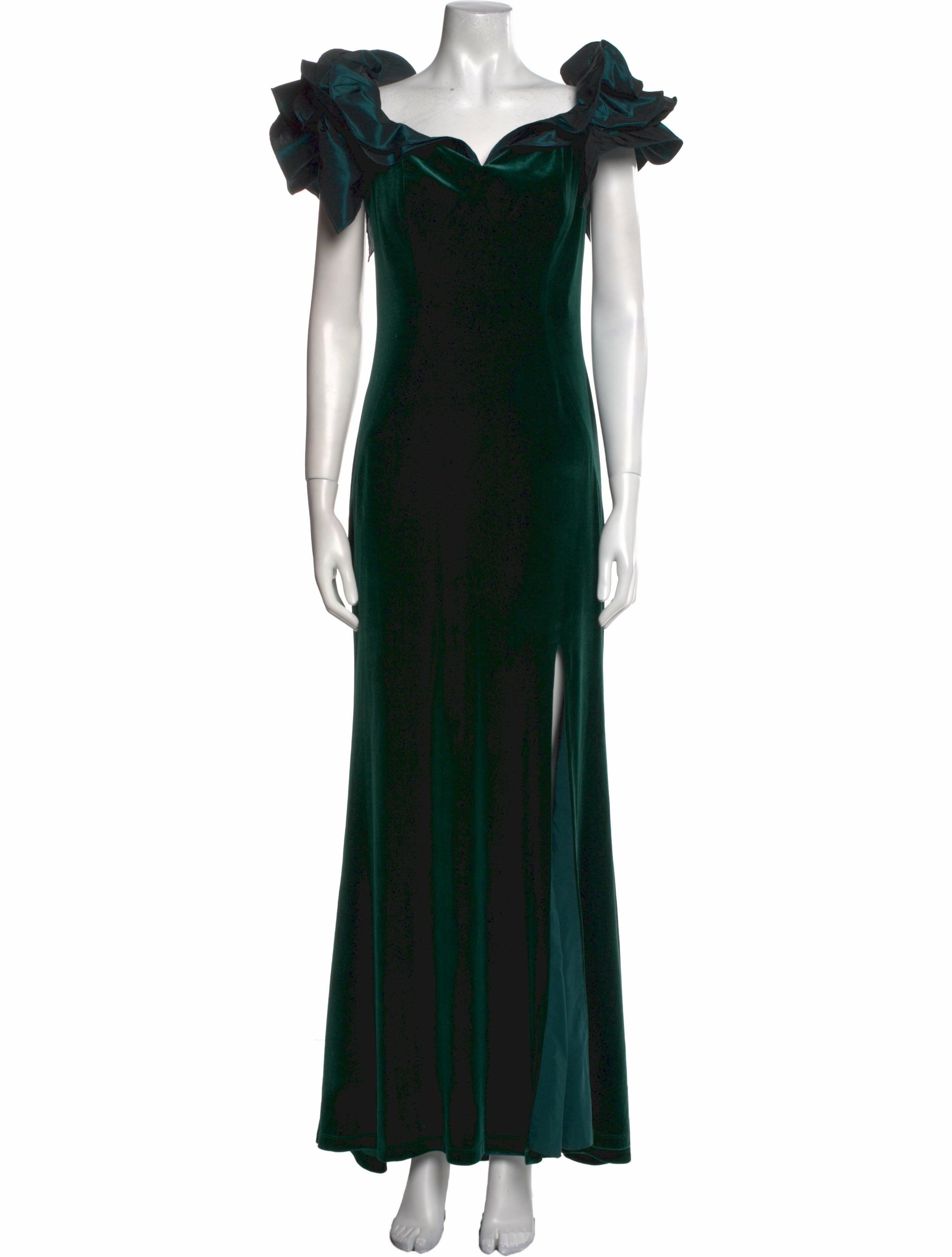 Teri Jon Square Neckline Long Dress