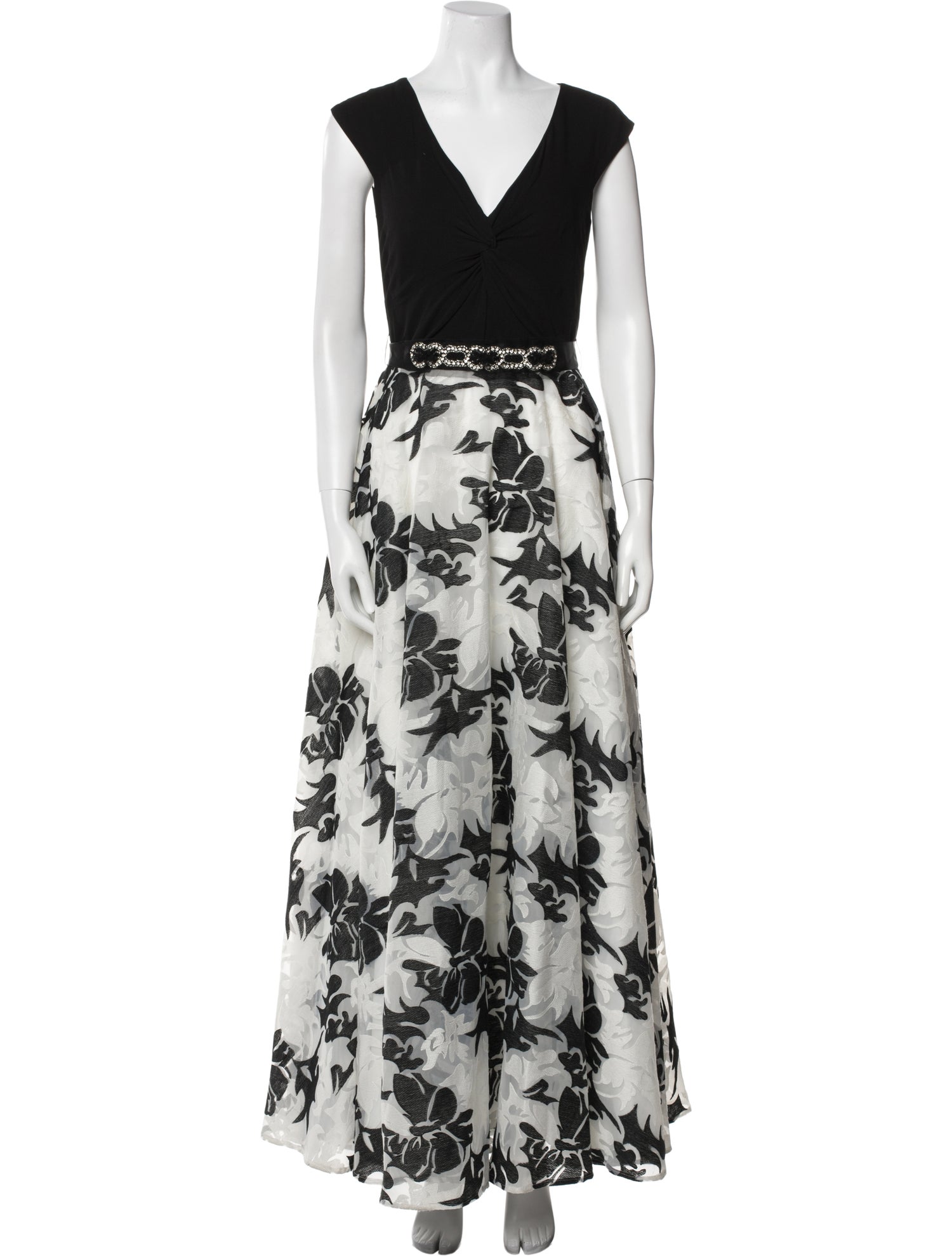 Teri Jon Floral Print Long Dress