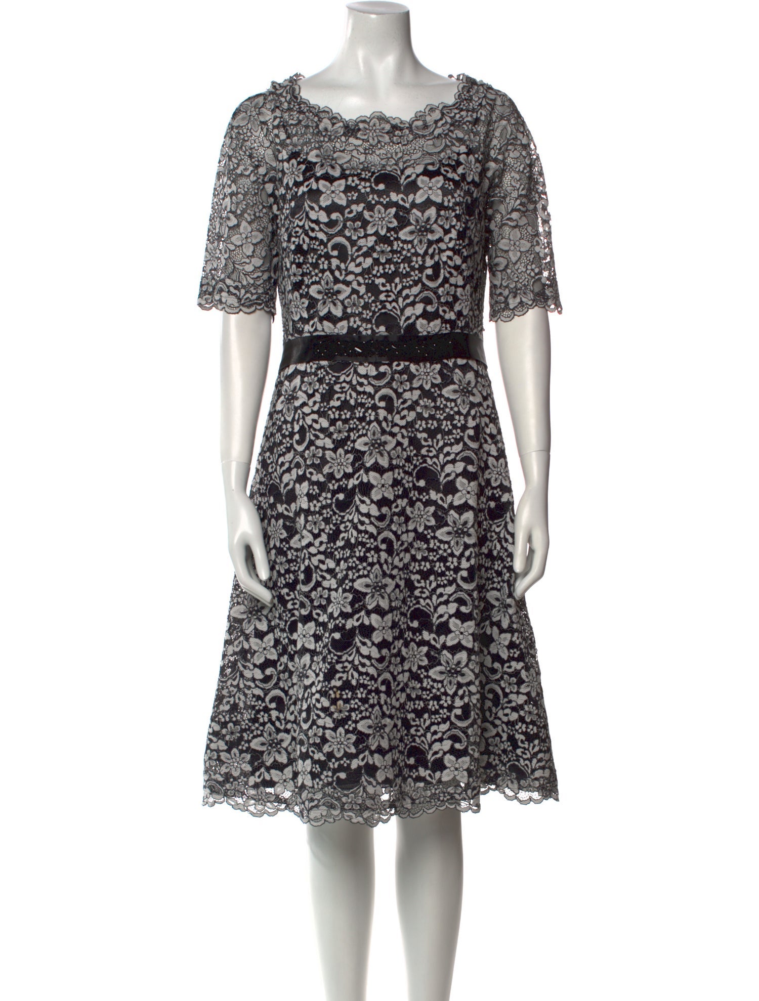 Teri Jon Lace Pattern Knee-Length Dress