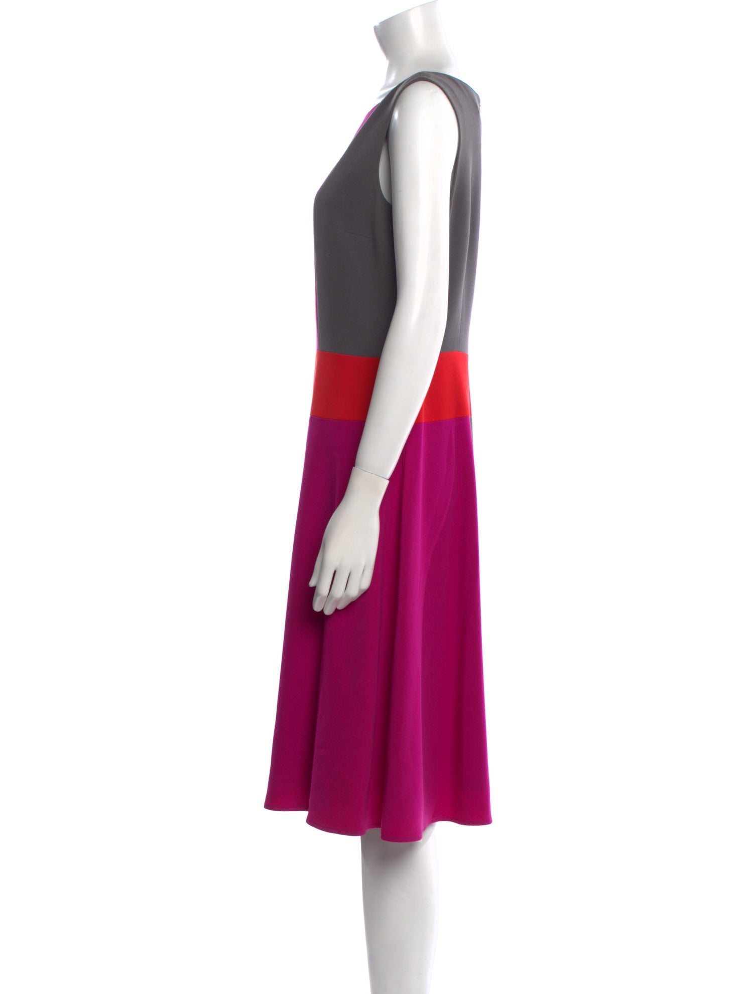 Teri Jon Colorblock Pattern Knee-Length Dress
