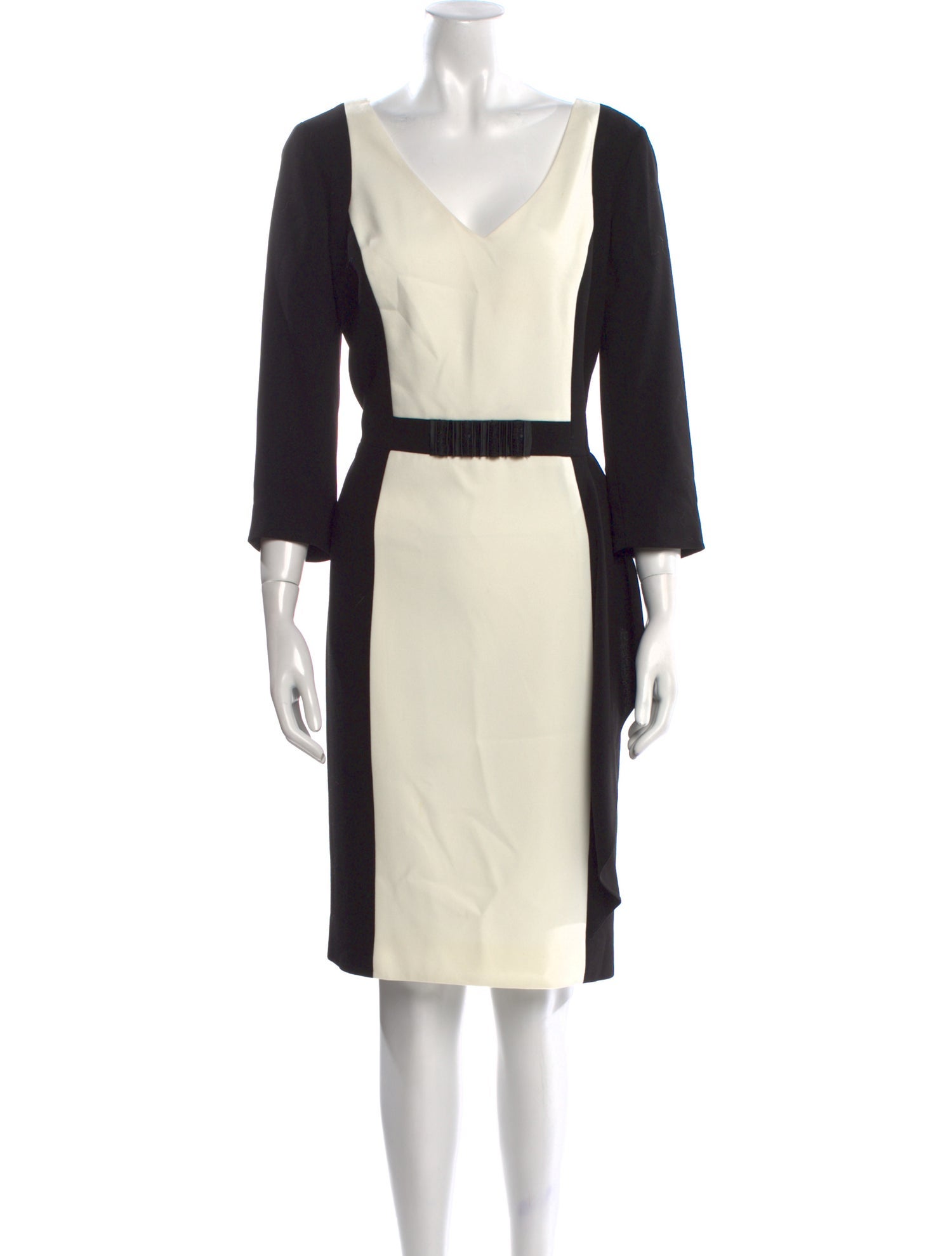 Teri Jon V-Neck Knee-Length Dress