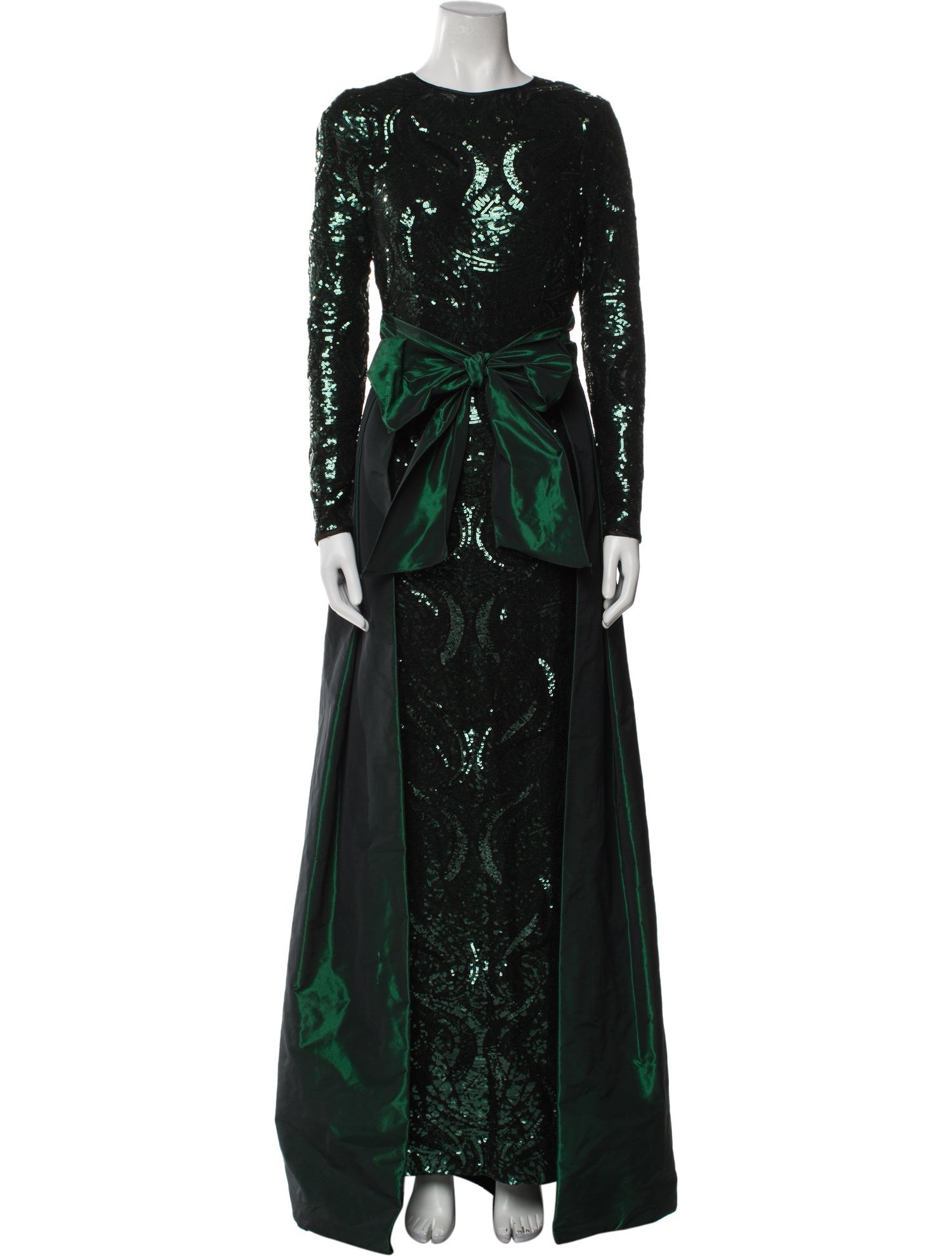 Teri Jon Crew Neck Long Dress