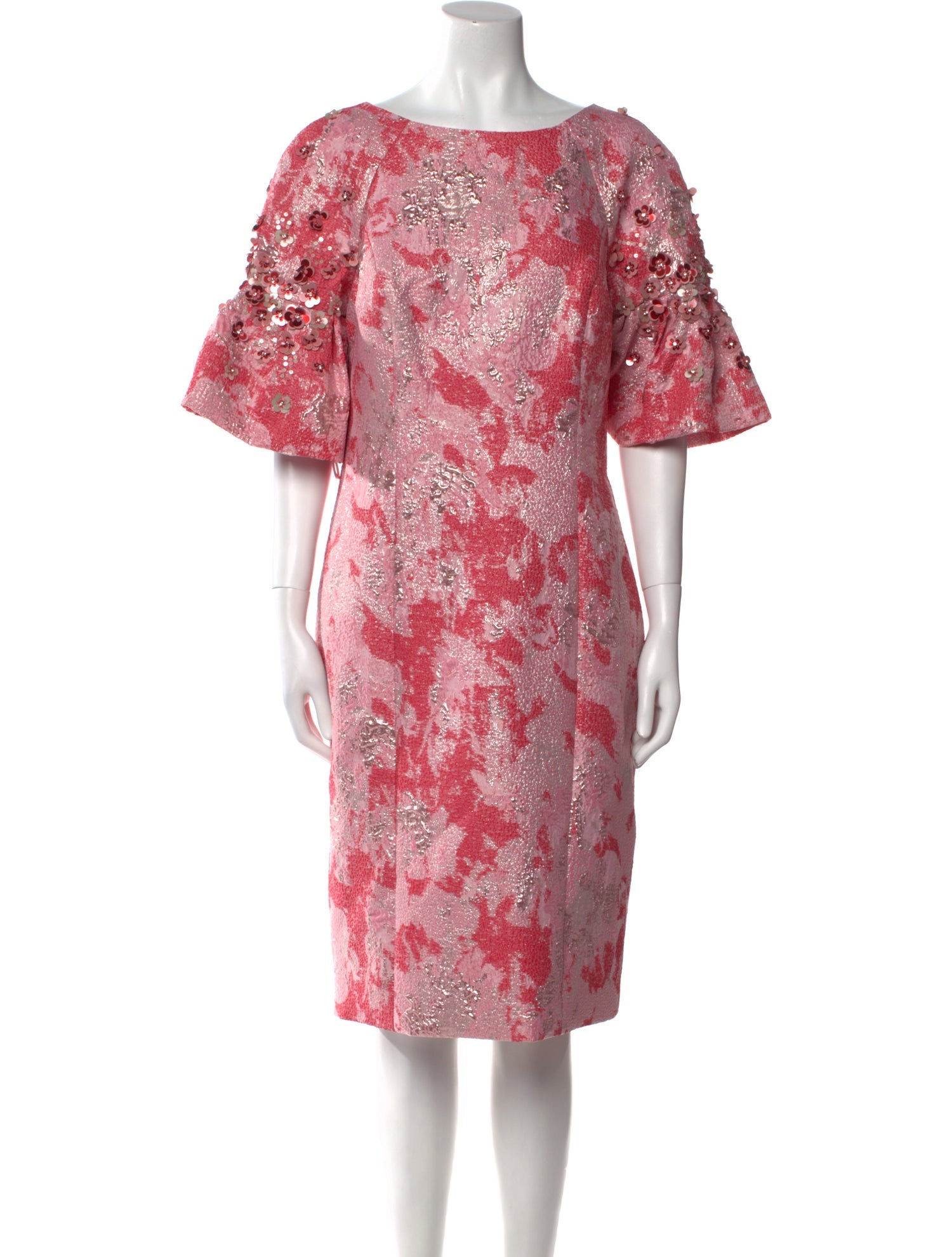 Teri Jon Floral Print Knee-Length Dress