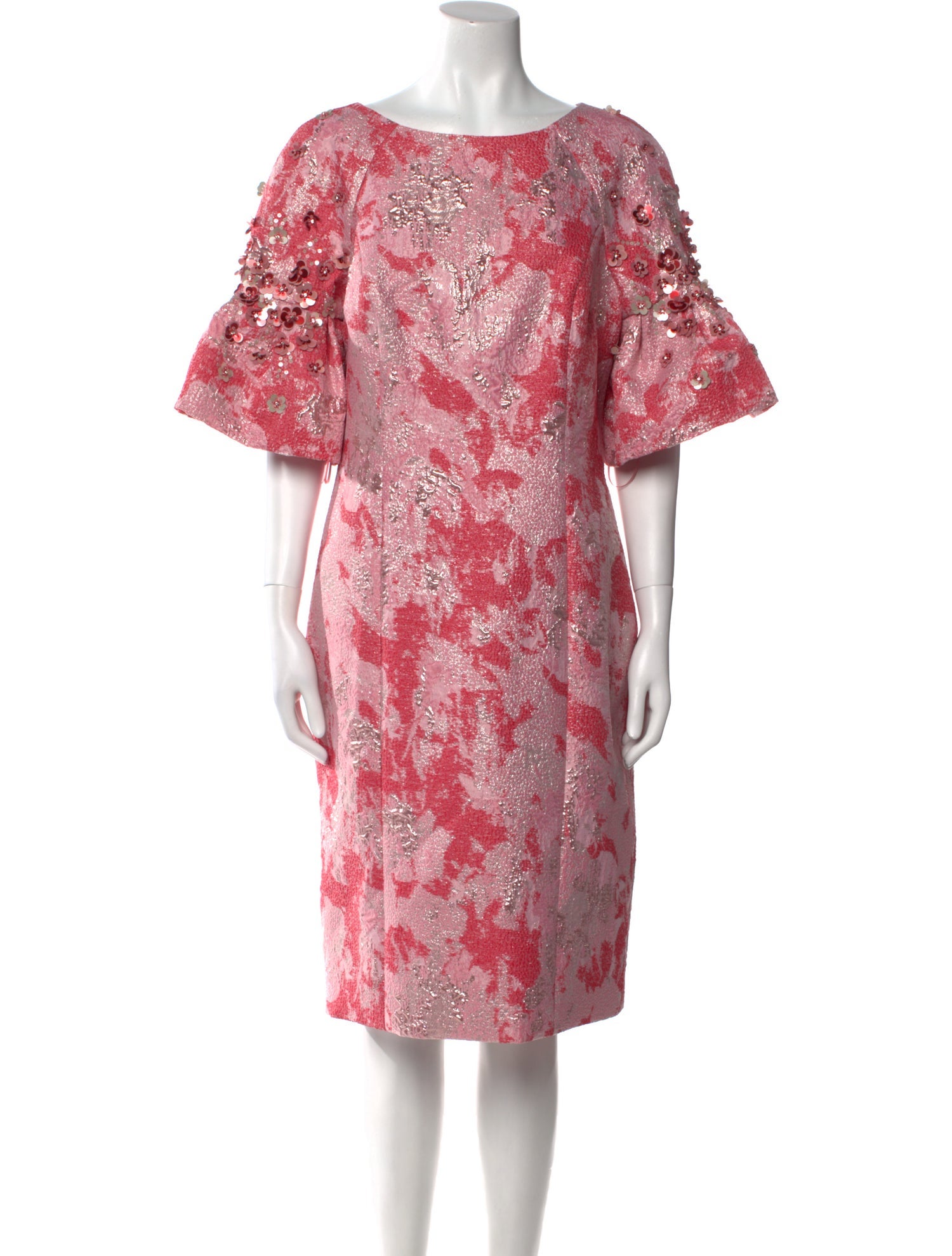 Teri Jon Floral Print Midi Length Dress