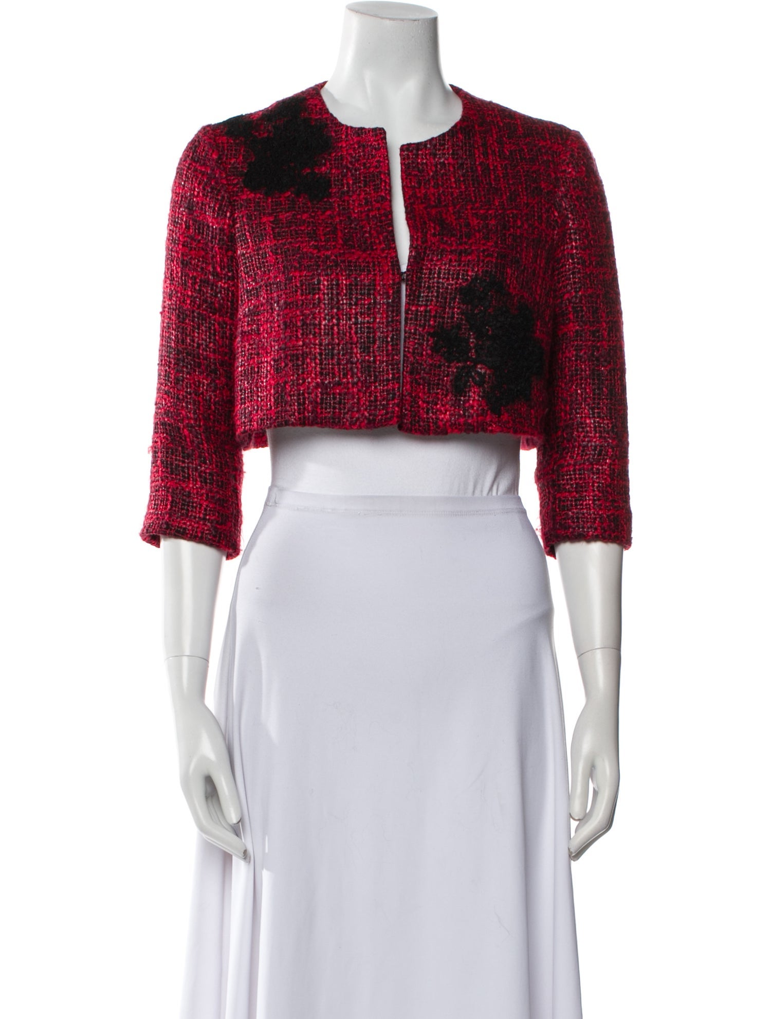 Teri Jon Wool Tweed Pattern Bolero