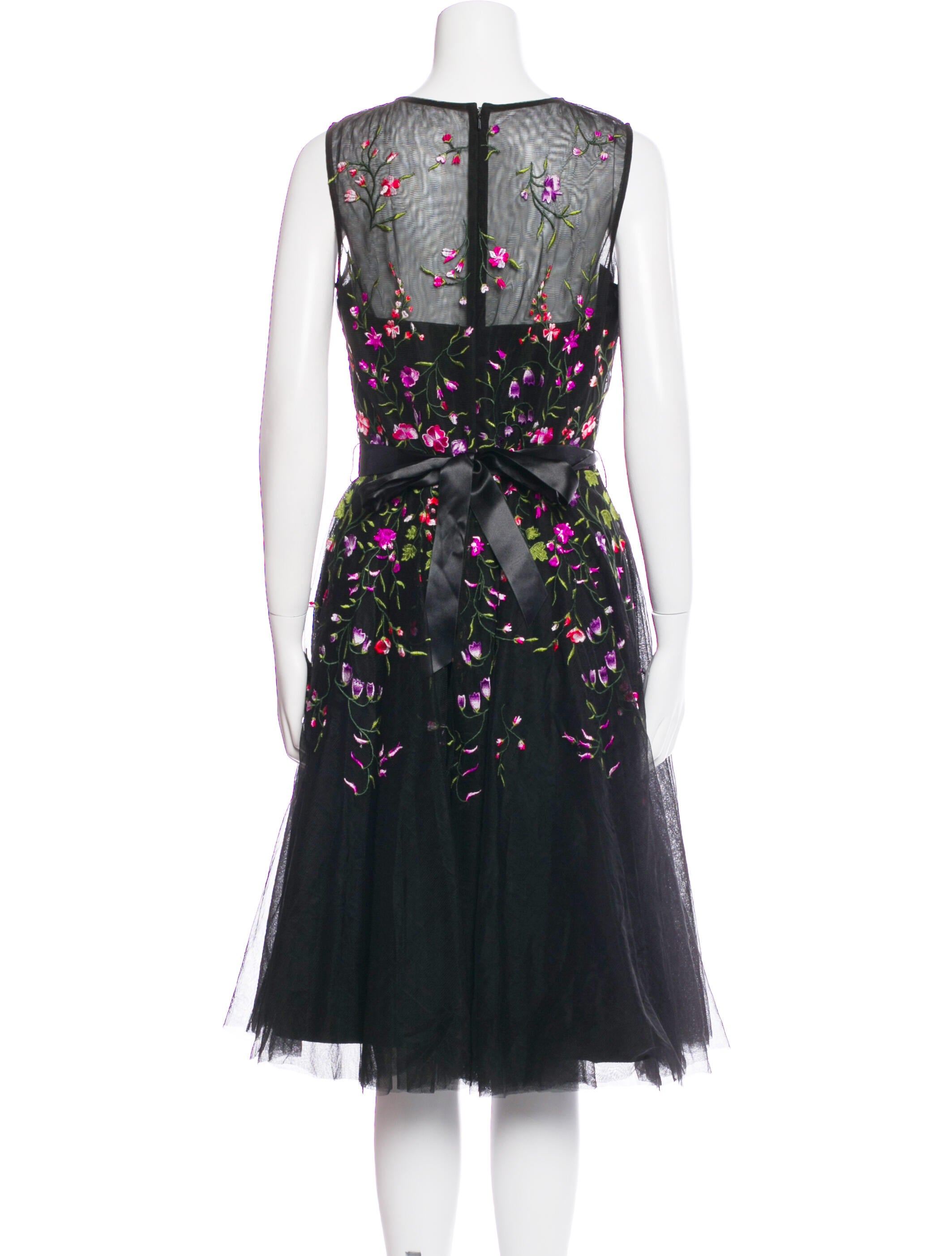 Teri Jon Scoop Neck Midi Length Dress