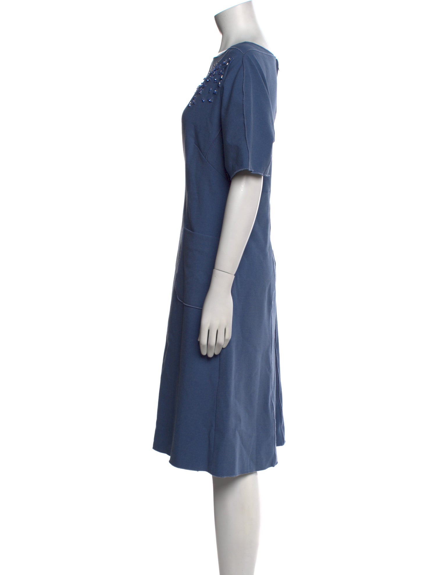 Teri Jon Bateau Neckline Knee-Length Dress