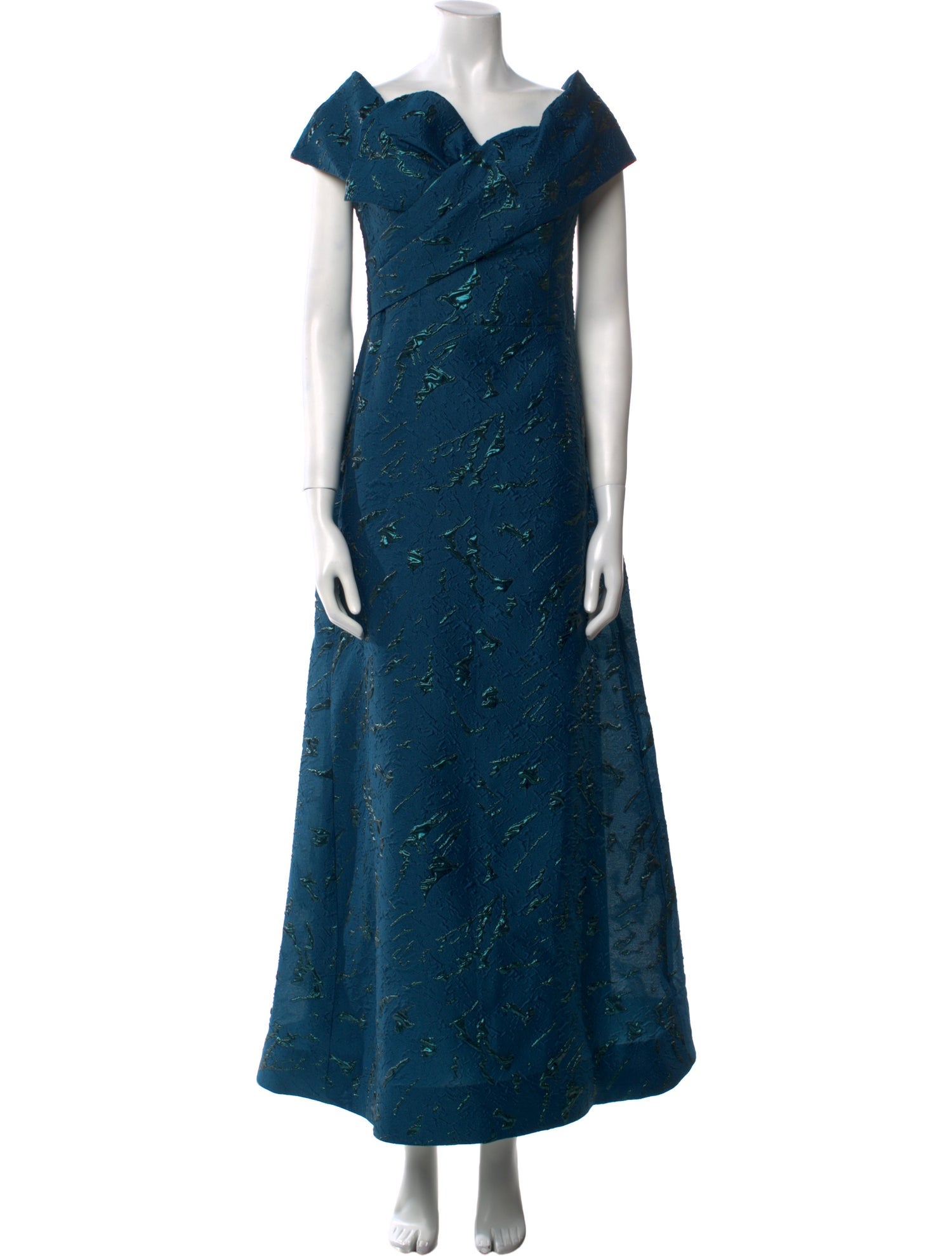 Teri Jon Off-The-Shoulder Long Dress w/ Tags