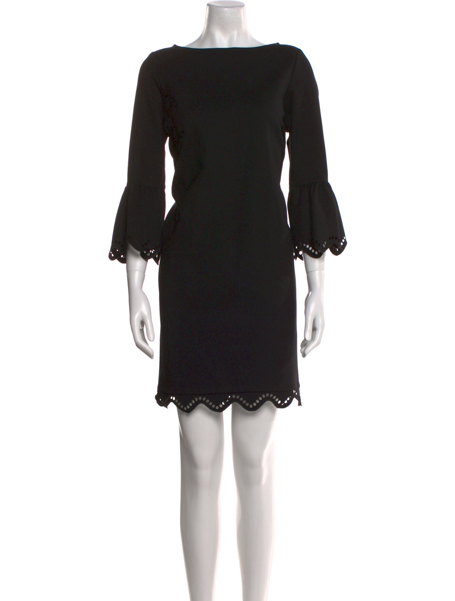 Teri Jon Bateau Neckline Mini Dress