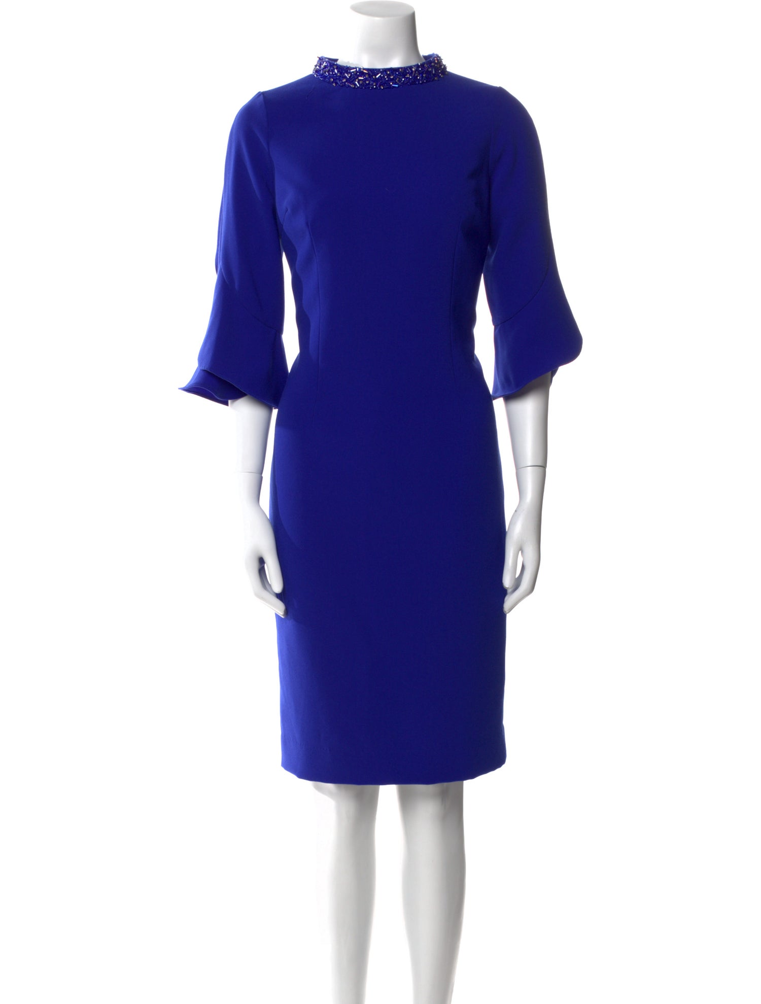 Teri Jon Mock Neck Knee-Length Dress