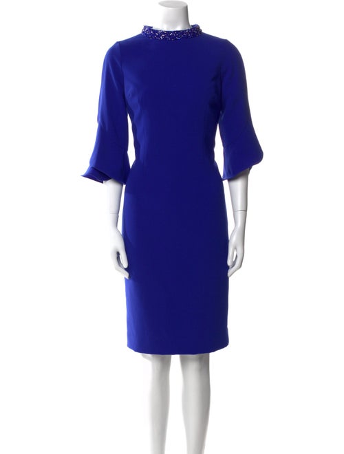 Teri Jon Mock Neck Knee-Length Dress