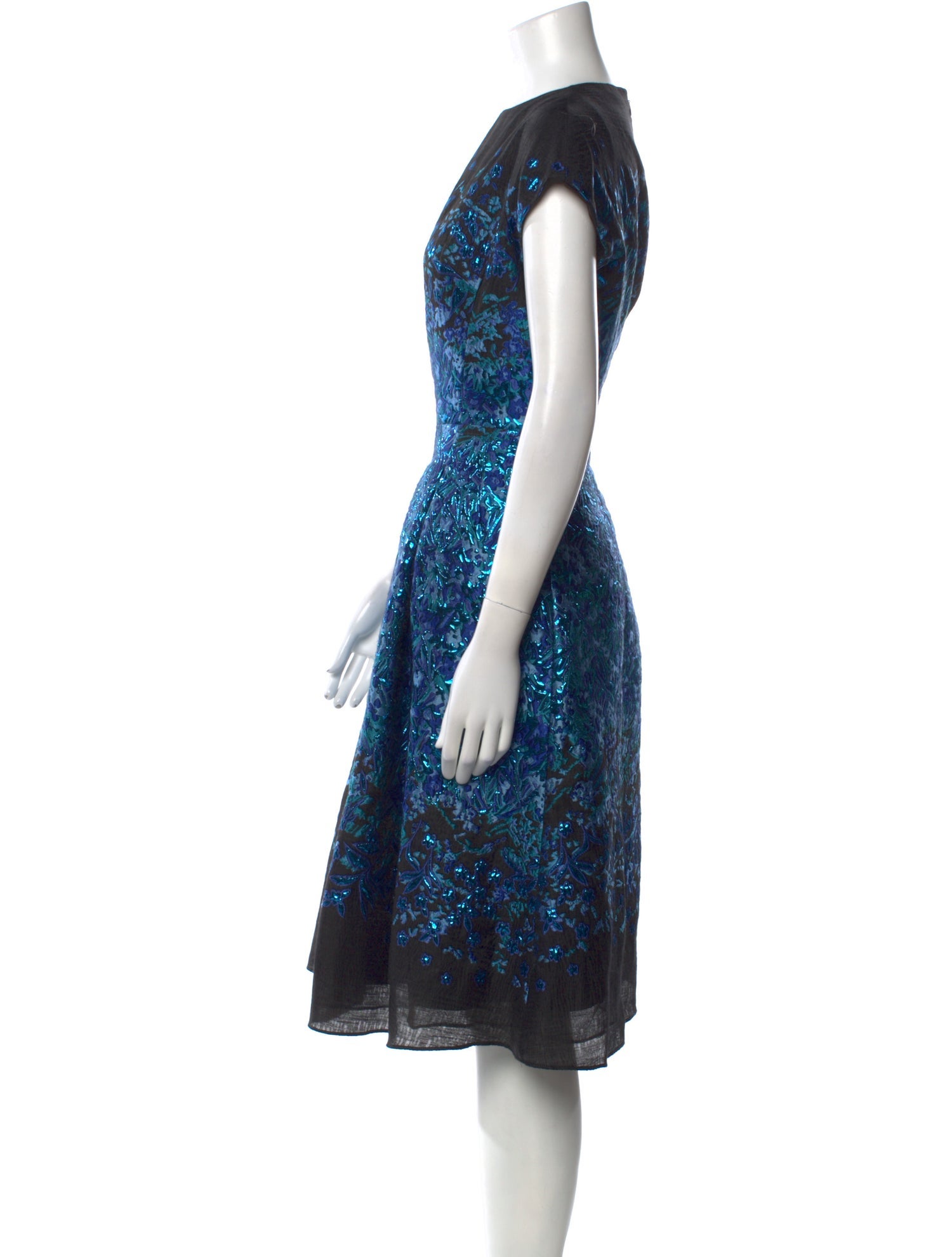 Teri Jon Printed Midi Length Dress