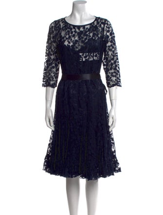 Teri Jon Lace Pattern Knee-Length Dress