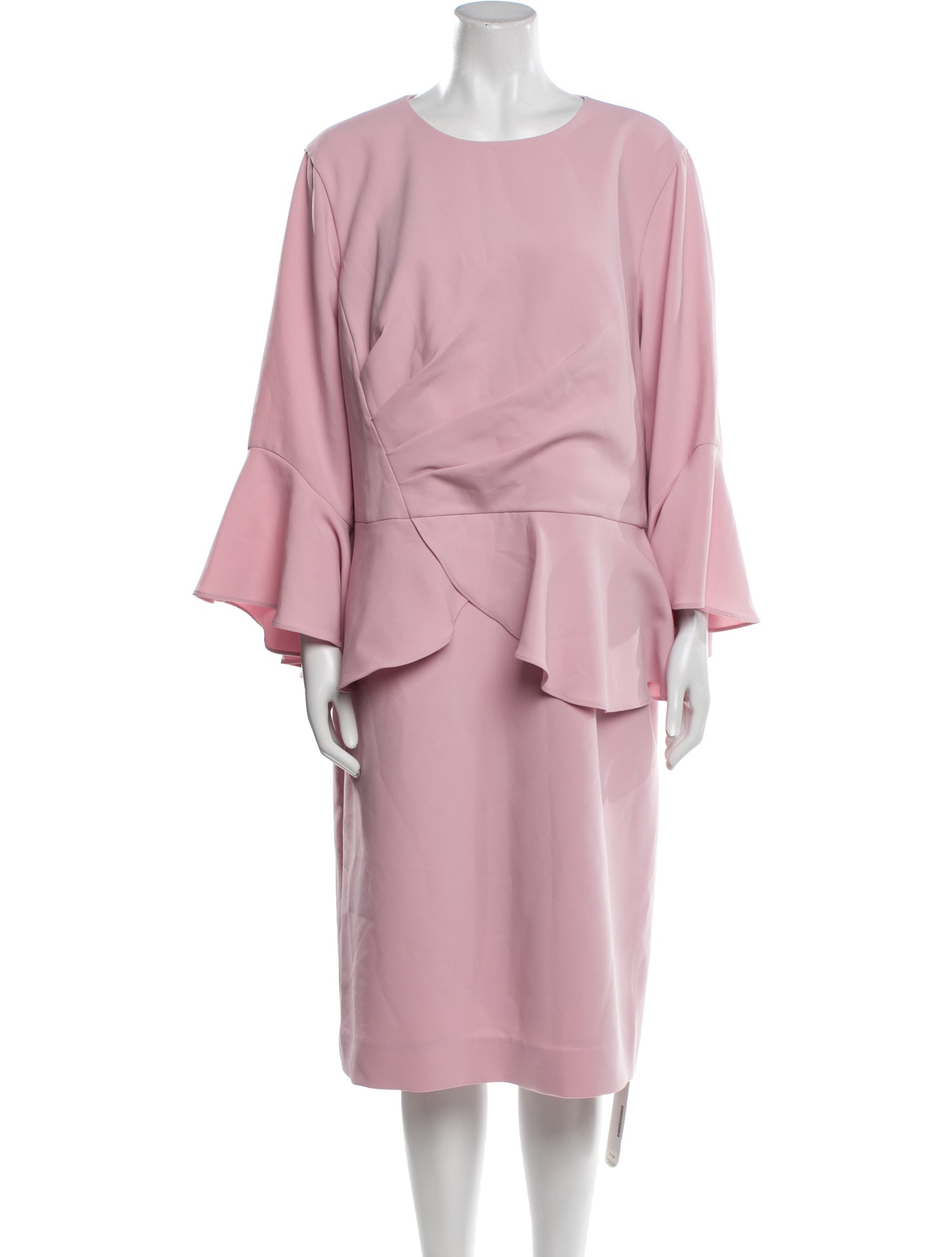 Teri Jon Crew Neck Midi Length Dress