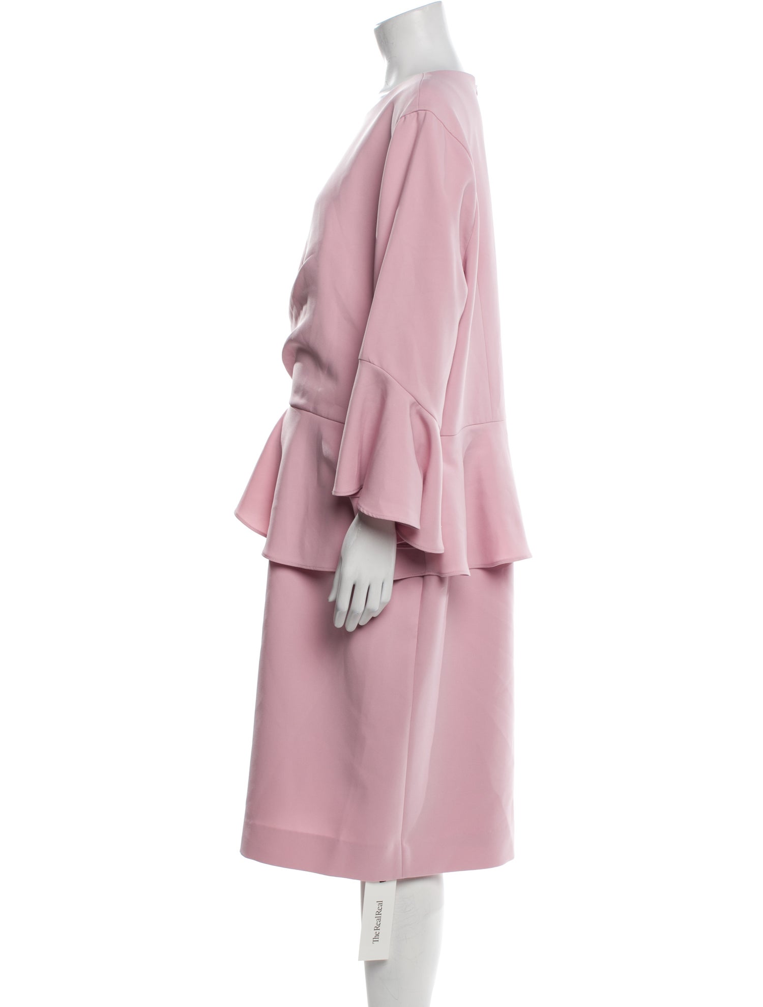 Teri Jon Crew Neck Midi Length Dress