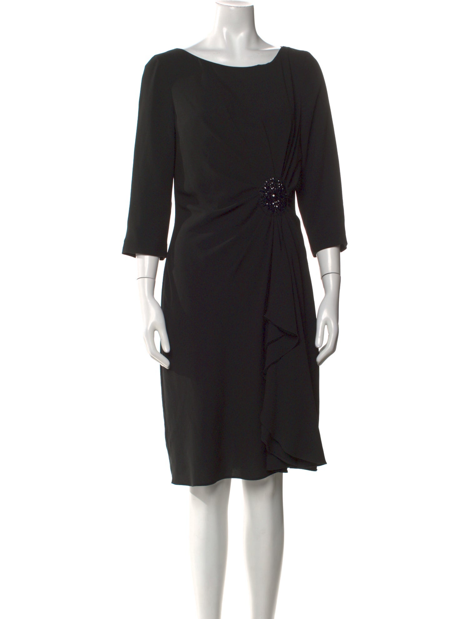 Teri Jon Bateau Neckline Knee-Length Dress