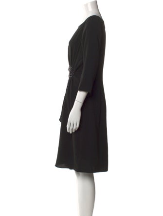 Teri Jon Bateau Neckline Knee-Length Dress