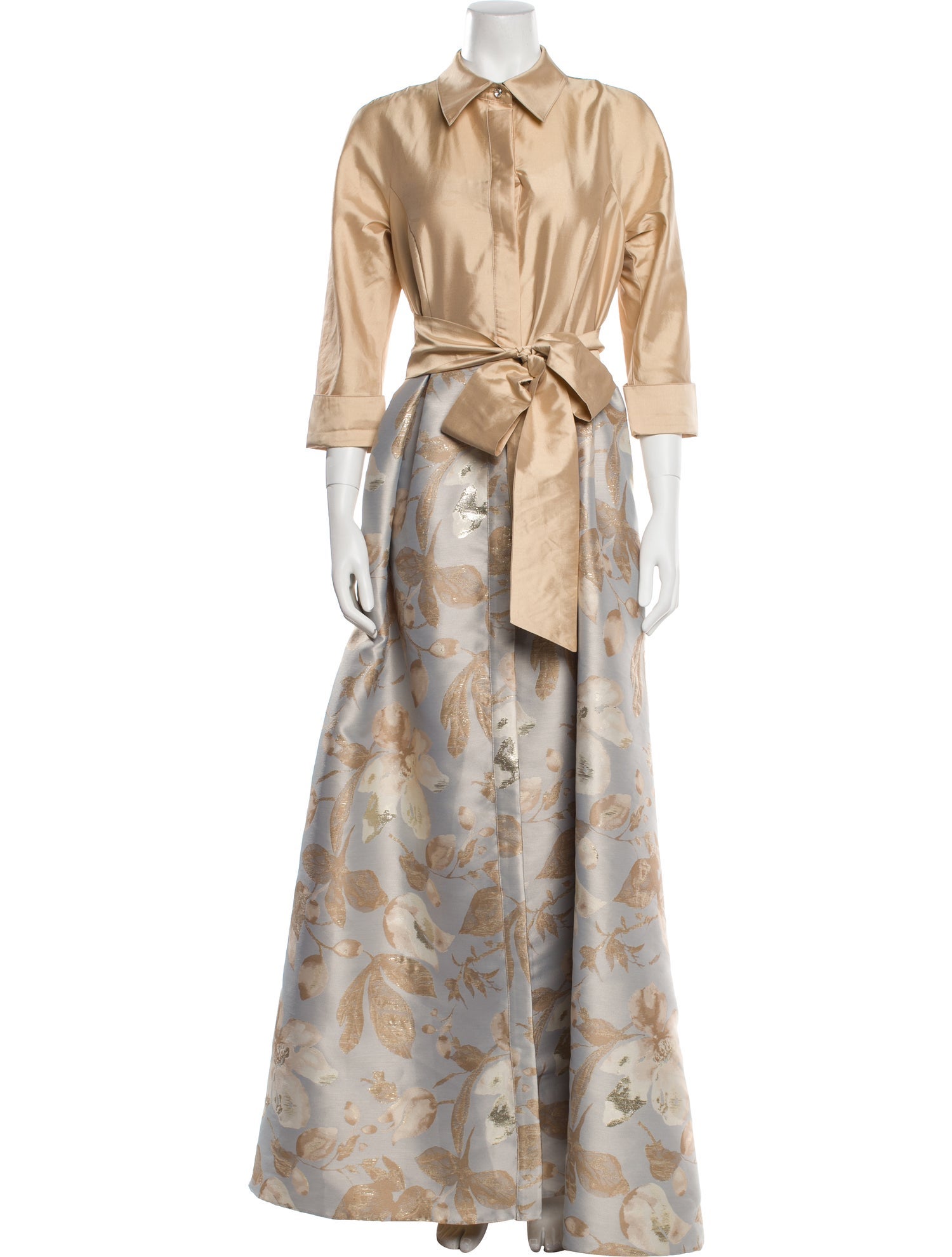 Teri Jon Floral Print Long Dress